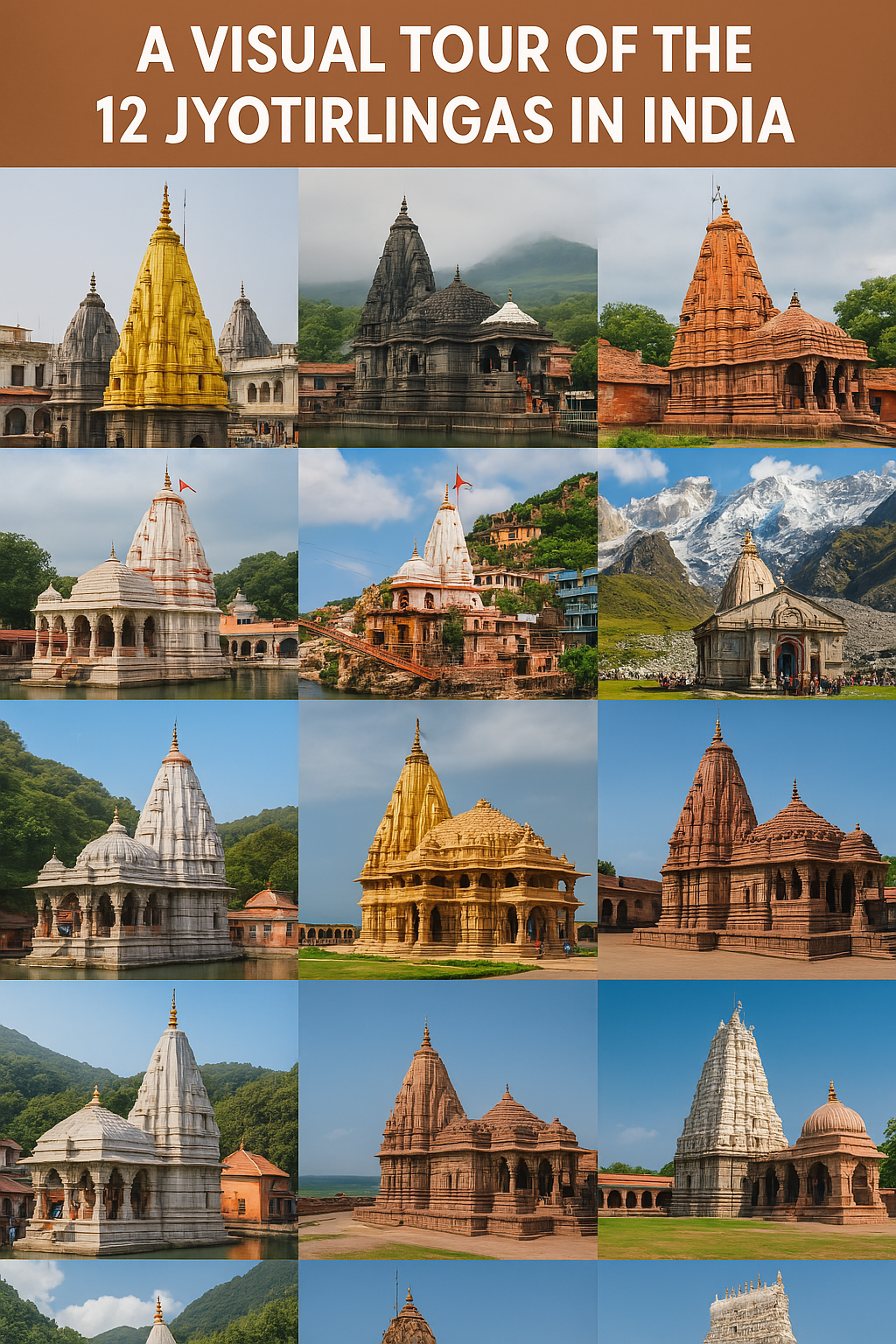 A Visual Tour of the 12 Jyotirlingas in India: Stunning Temples and Scenic Locations