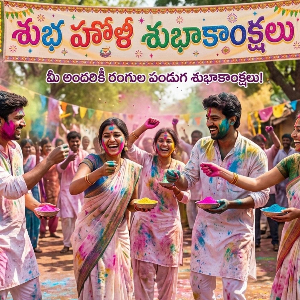 Happy Holi Wishes in Telugu
